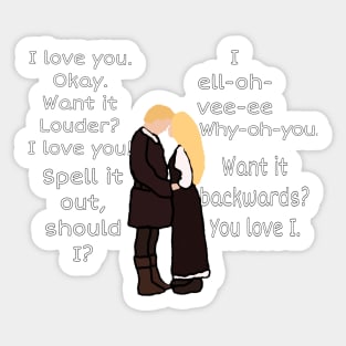 I ell-oh-vee-ee why-oh-you Sticker